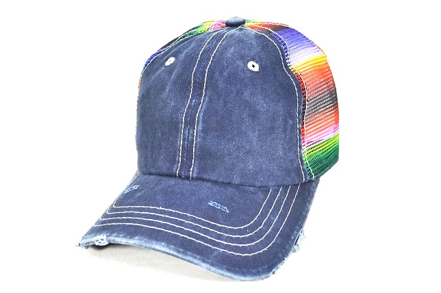 023-PIGMENT CAP WITH SERAPE PRINTED MESH VELCRO(NAVY)